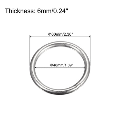 Harfington Uxcell 304 Stainless Steel O Rings, Multi-Purpose Metal Welded O-rings Round Rings