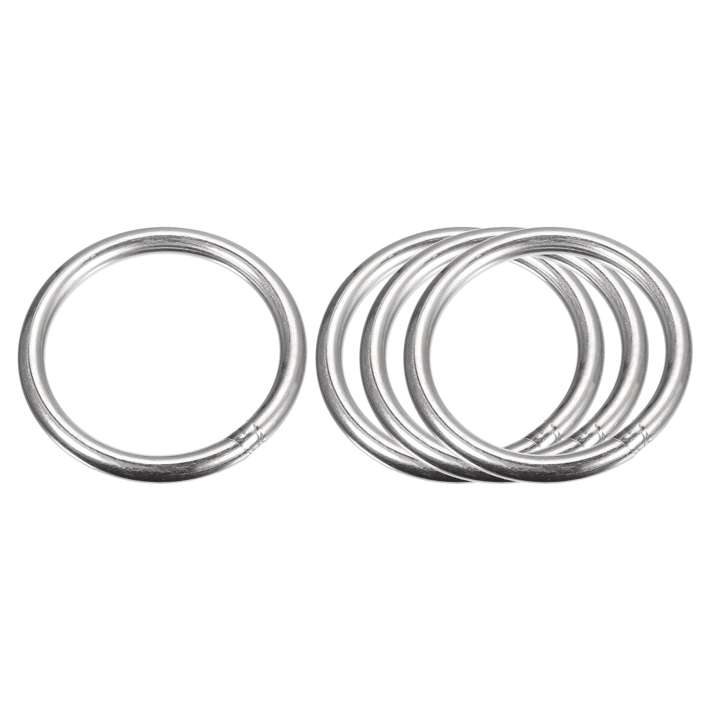 uxcell Uxcell 304 Stainless Steel O Rings, Multi-Purpose Metal Welded O-rings Round Rings