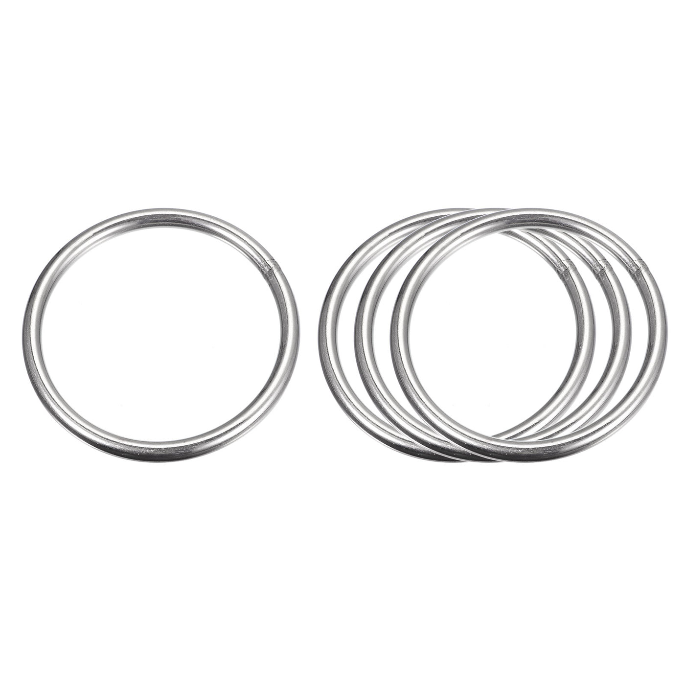 uxcell Uxcell 304 Stainless Steel O Rings, Multi-Purpose Metal Welded O-rings Round Rings