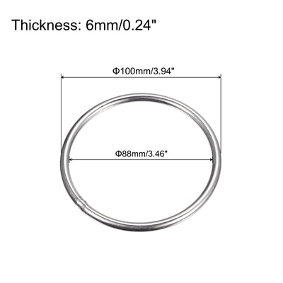 Harfington Uxcell 304 Stainless Steel O Rings, Multi-Purpose Metal Welded O-rings Round Rings