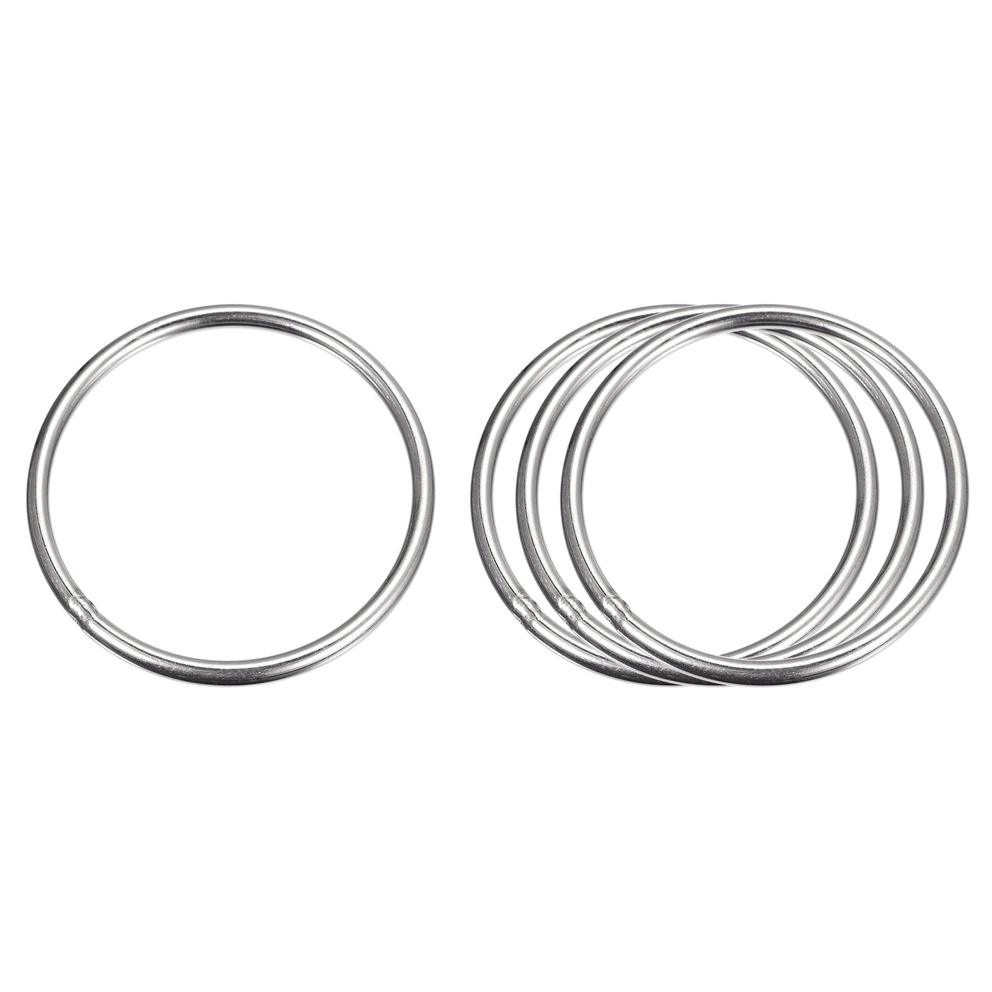 uxcell Uxcell 304 Stainless Steel O Rings, Multi-Purpose Metal Welded O-rings Round Rings