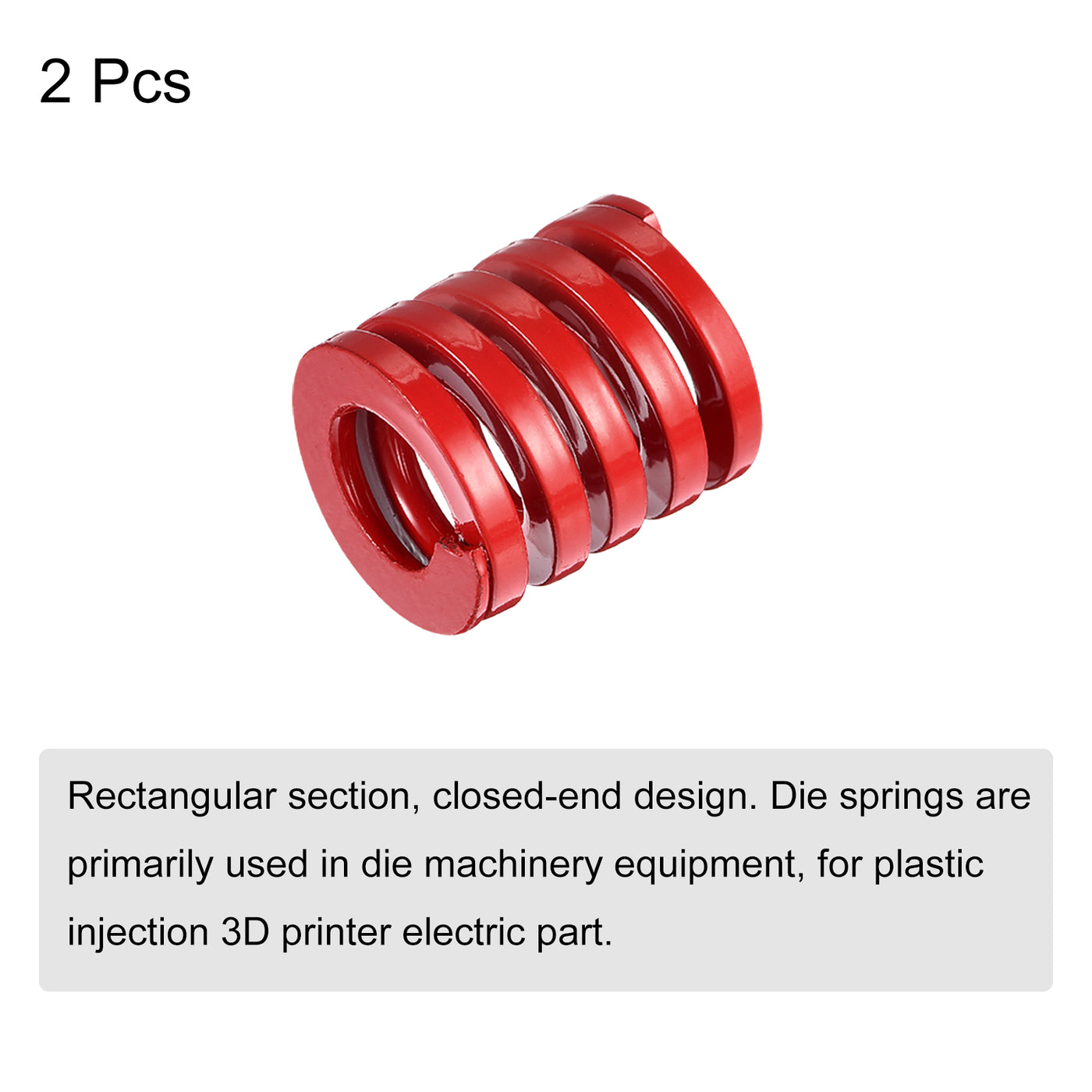 uxcell Uxcell Die Spring, 2pcs 25mm OD 30mm Long Spiral Stamping Medium Load Compression, Red