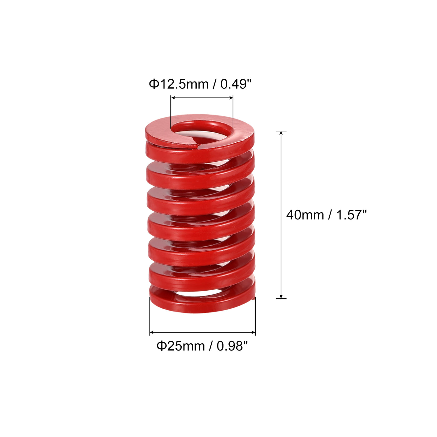 uxcell Uxcell Die Spring, 8pcs 25mm OD 40mm Long Spiral Stamping Medium Load Compression, Red