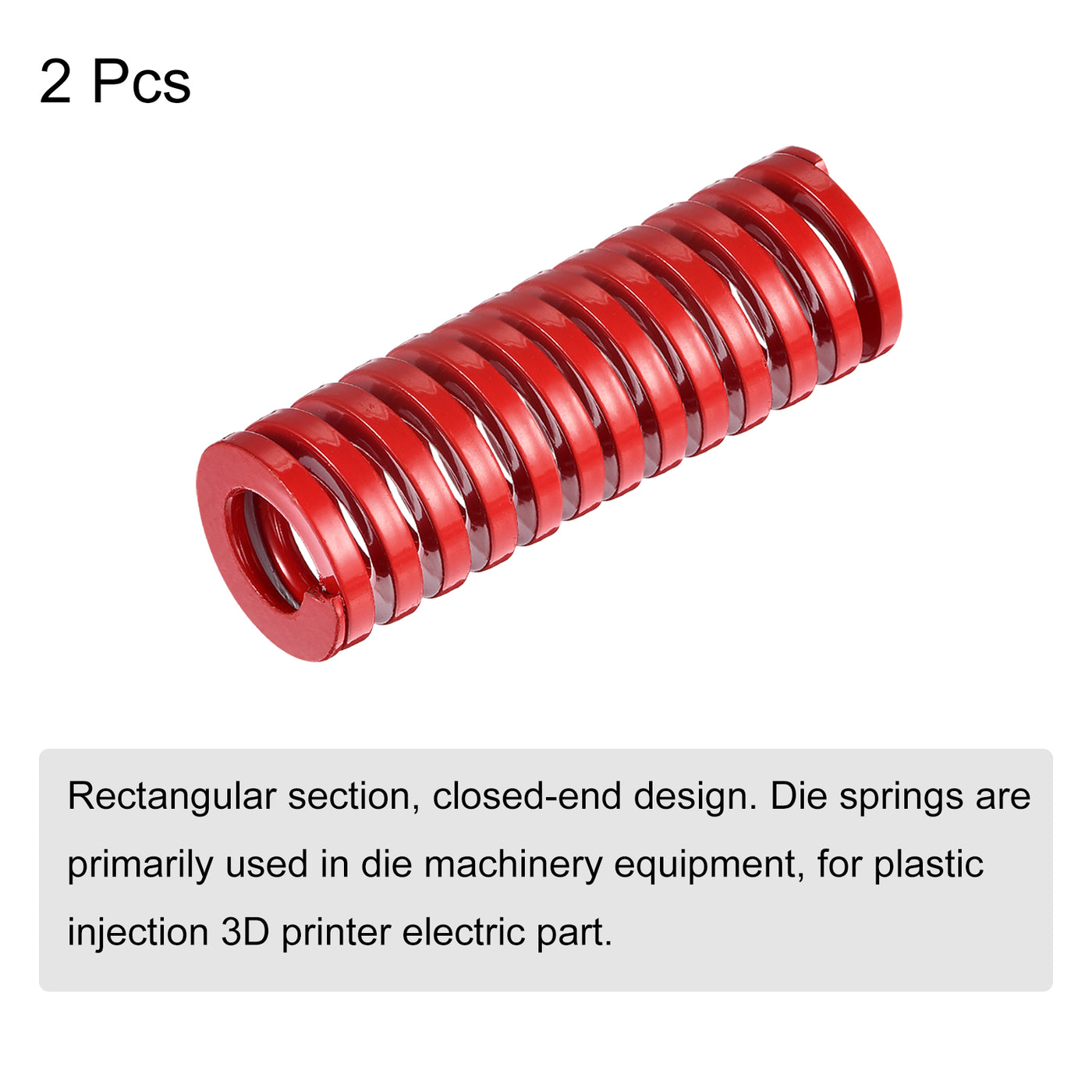 uxcell Uxcell Die Spring, 2pcs 25mm OD 75mm Long Spiral Stamping Medium Load Compression, Red