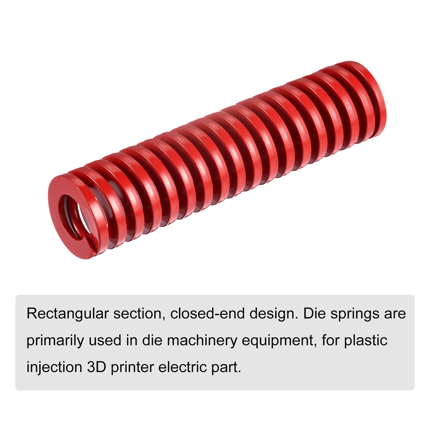 uxcell Uxcell Die Spring, 25mm OD 100mm Long Spiral Stamping Medium Load Compression, Red