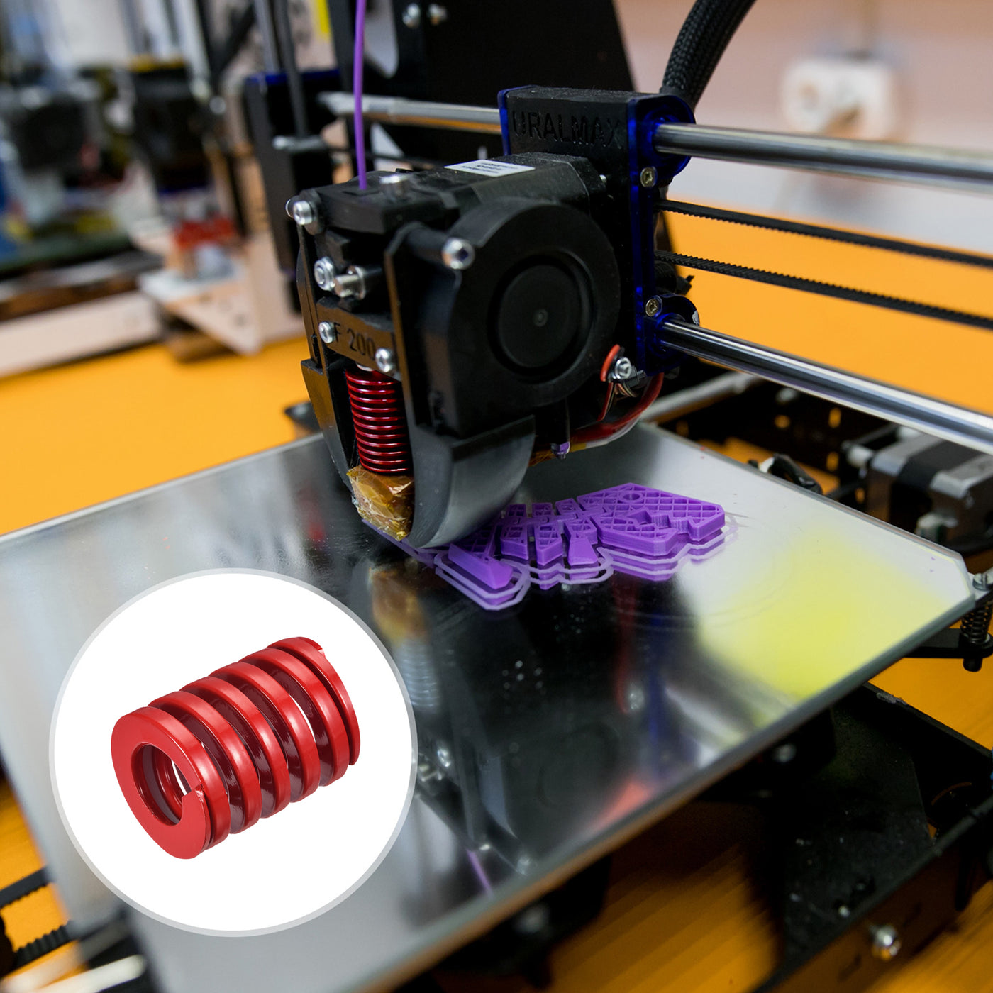 uxcell Uxcell 2Stk 3D Drucker Stanzform Feder 40mm AD 55mm Lange Spirale Stanzen Mittlere Leiste Druckform Federn für 3D Drucker Elektroteil Rot