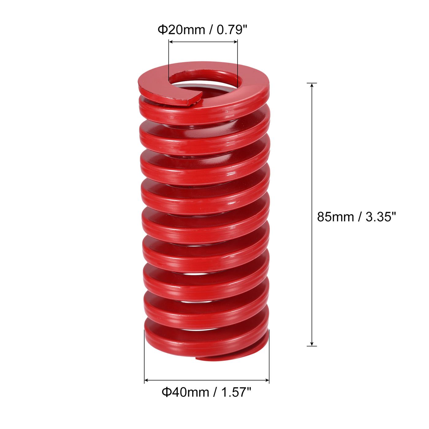 uxcell Uxcell Die Spring, 40mm OD 85mm Long Spiral Stamping Medium Load Compression, Red