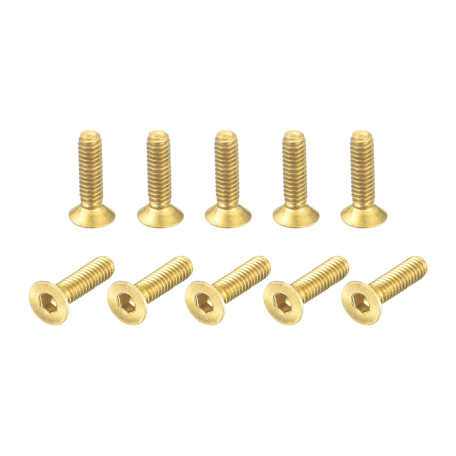 Uxcell Flat Head Socket Cap Screws, M2-0.4x8mm Brass Inner Hex Drive ...