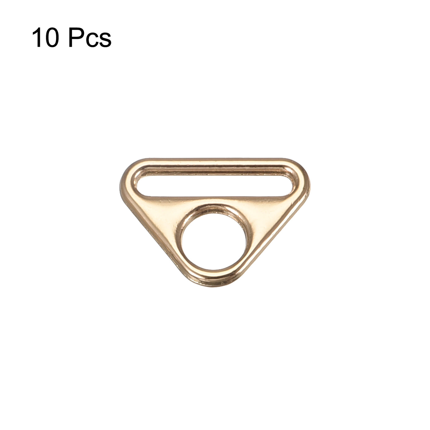 uxcell Uxcell 0.79" Adjuster Triangle with Bar Swivel Clip D Dee Ring Buckle, 10Pcs Gold