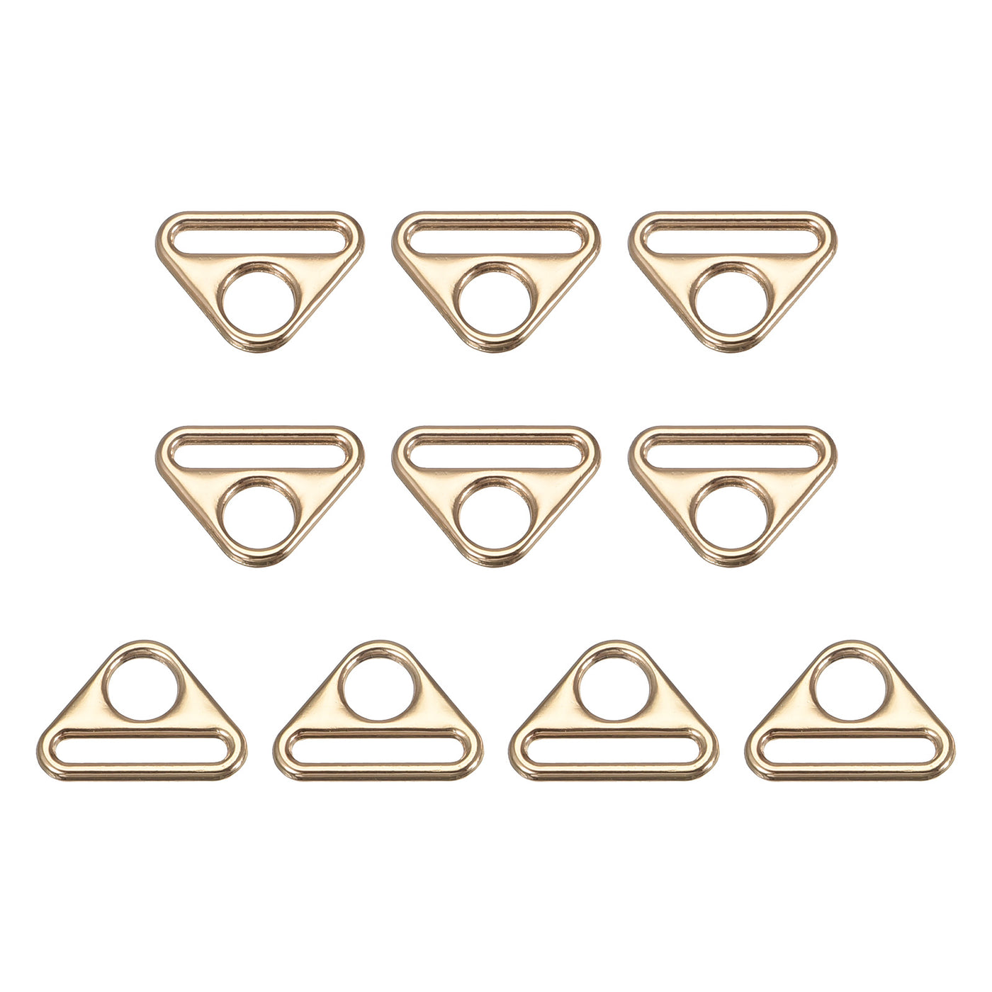 uxcell Uxcell 0.79" Adjuster Triangle with Bar Swivel Clip D Dee Ring Buckle, 10Pcs Gold