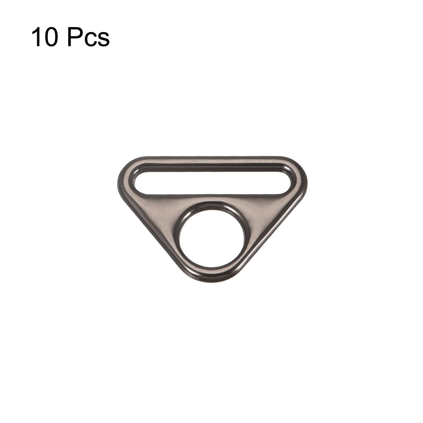 uxcell Uxcell 0.79" Adjuster Triangle with Bar Swivel Clip D Dee Ring Buckle, 10Pcs Dark Grey