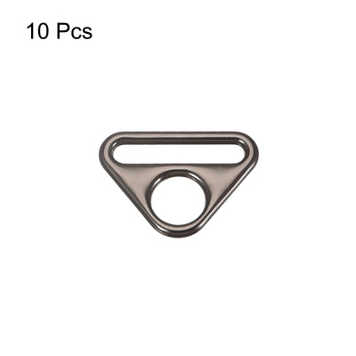 Harfington Uxcell 0.79" Adjuster Triangle with Bar Swivel Clip D Dee Ring Buckle, 10Pcs Dark Grey