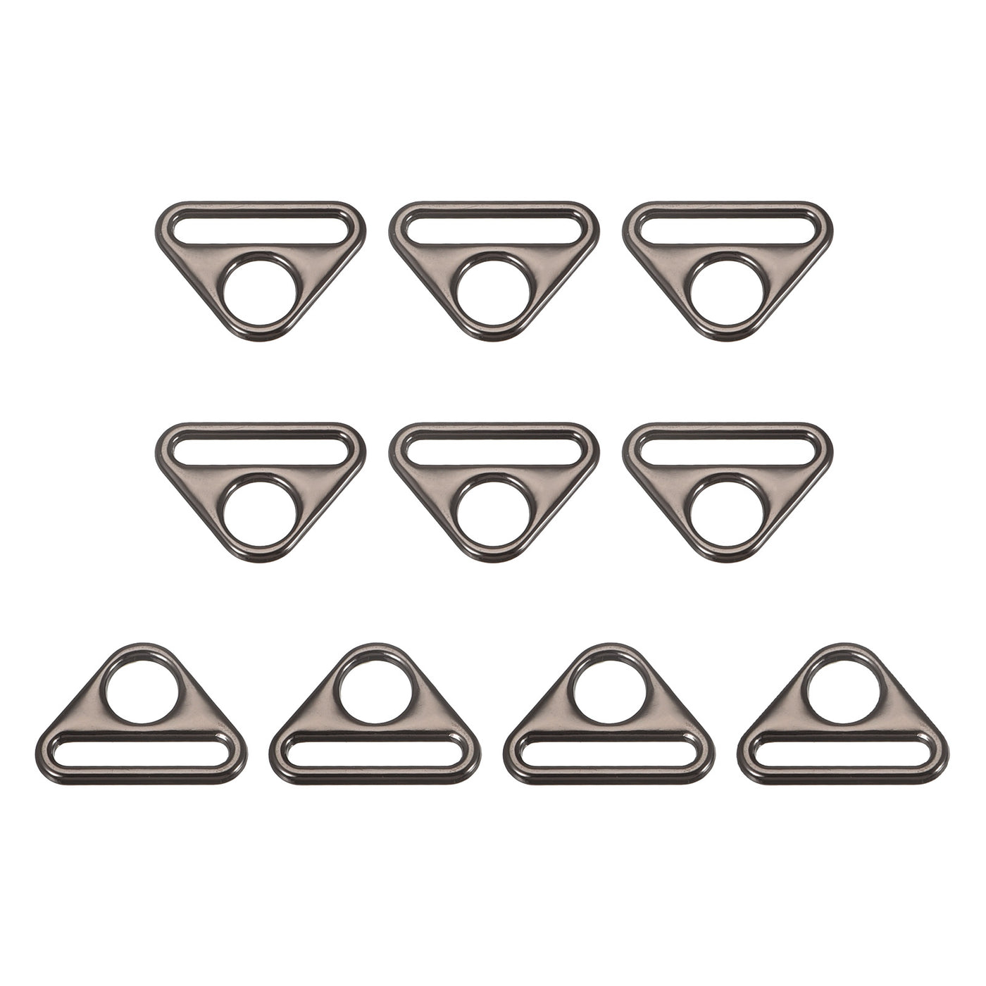 uxcell Uxcell 0.79" Adjuster Triangle with Bar Swivel Clip D Dee Ring Buckle, 10Pcs Dark Grey