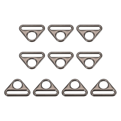 Harfington Uxcell 0.79" Adjuster Triangle with Bar Swivel Clip D Dee Ring Buckle, 10Pcs Dark Grey