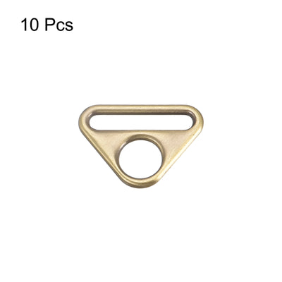 Harfington Uxcell 0.79" Adjuster Triangle with Bar Swivel Clip D Dee Ring Buckle, 10Pcs Bronze