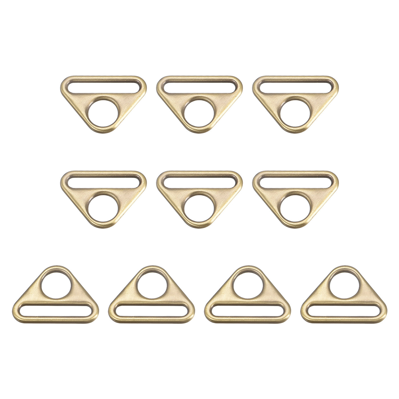 uxcell Uxcell 0.79" Adjuster Triangle with Bar Swivel Clip D Dee Ring Buckle, 10Pcs Bronze