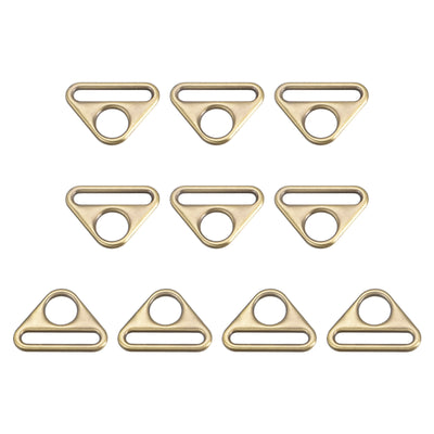 Harfington Uxcell 0.79" Adjuster Triangle with Bar Swivel Clip D Dee Ring Buckle, 10Pcs Bronze