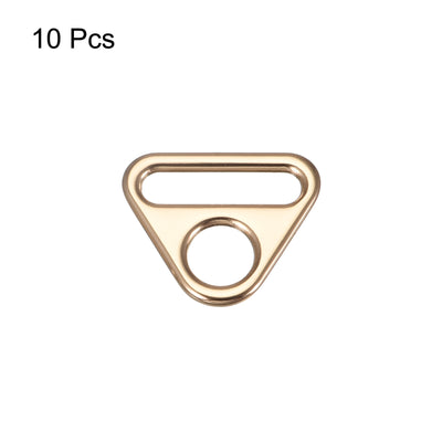 Harfington Uxcell 0.98" Adjuster Triangle with Bar Swivel Clip D Dee Ring Buckle, 10Pcs Gold