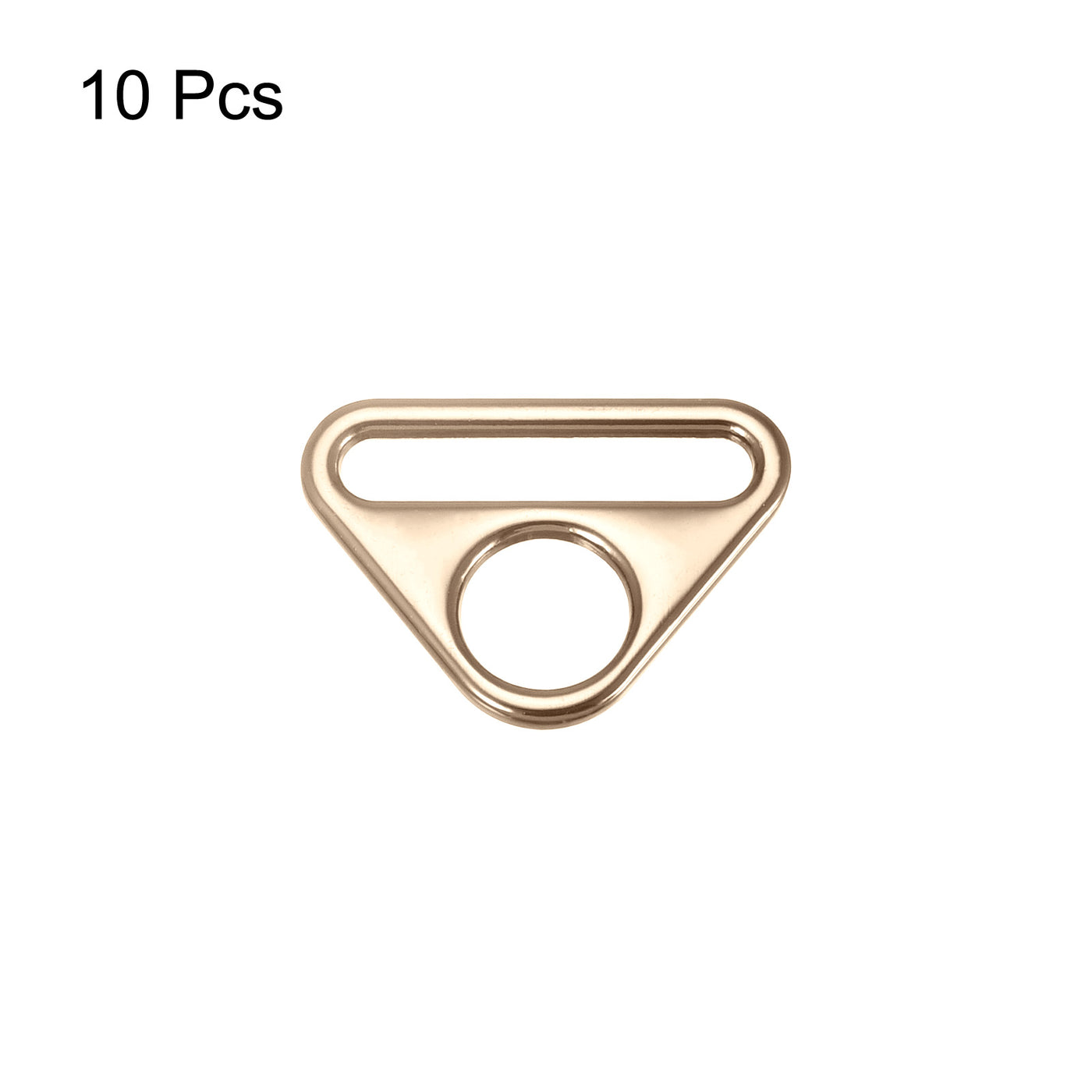 uxcell Uxcell 1.26" Adjuster Triangle with Bar Swivel Clip D Dee Ring Buckle, 10Pcs Gold