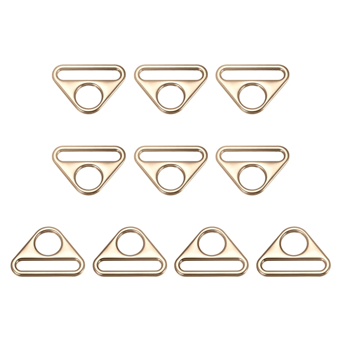 uxcell Uxcell 1.26" Adjuster Triangle with Bar Swivel Clip D Dee Ring Buckle, 10Pcs Gold