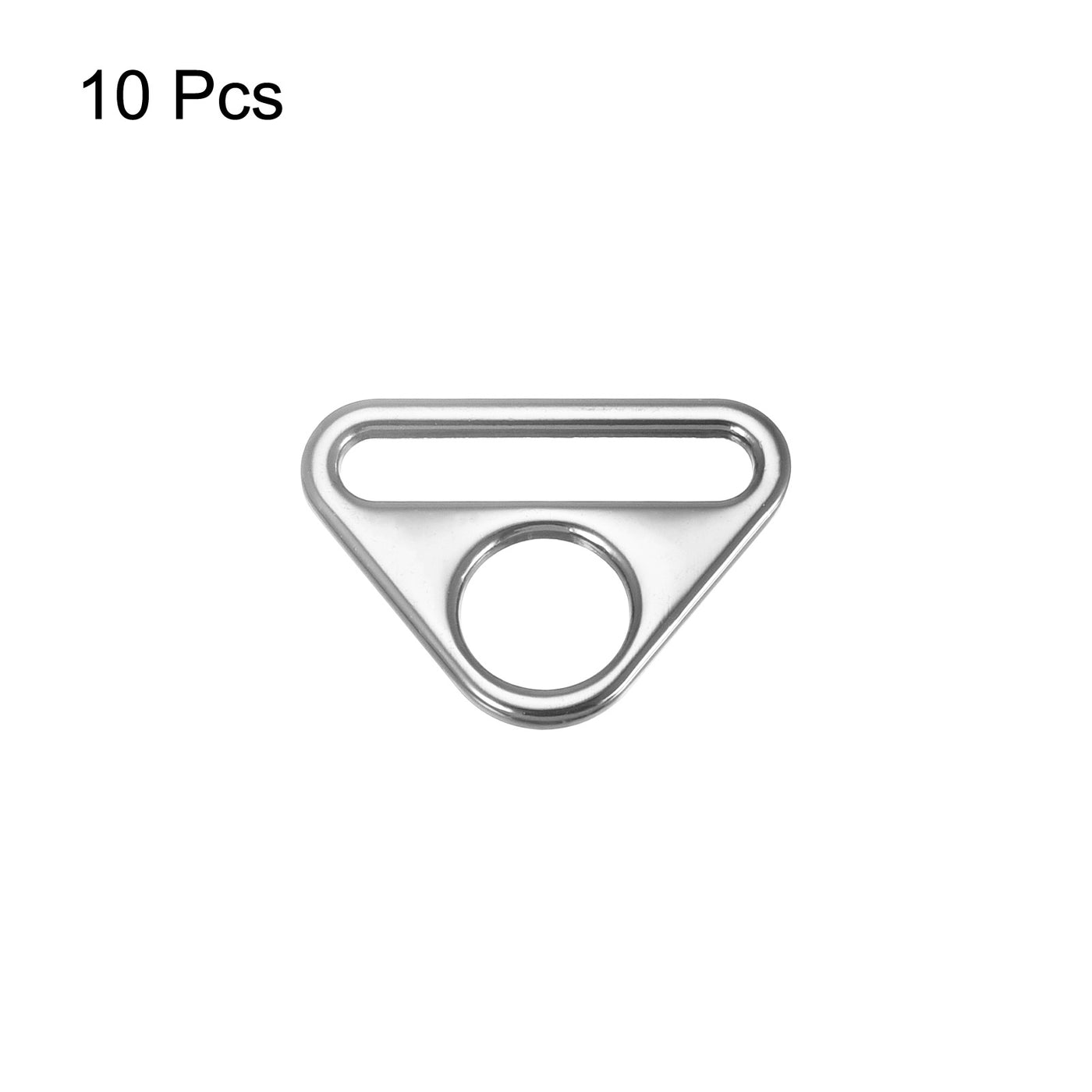 uxcell Uxcell 1.26" Adjuster Triangle with Bar Swivel Clip D Dee Ring Buckle, 10Pcs Silver