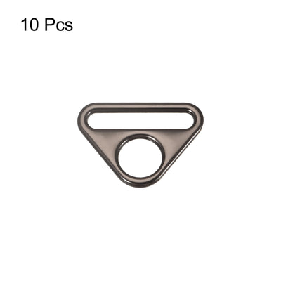 Harfington Uxcell 1.26" Adjuster Triangle with Bar Swivel Clip D Dee Ring Buckle, 10Pcs Dark Grey