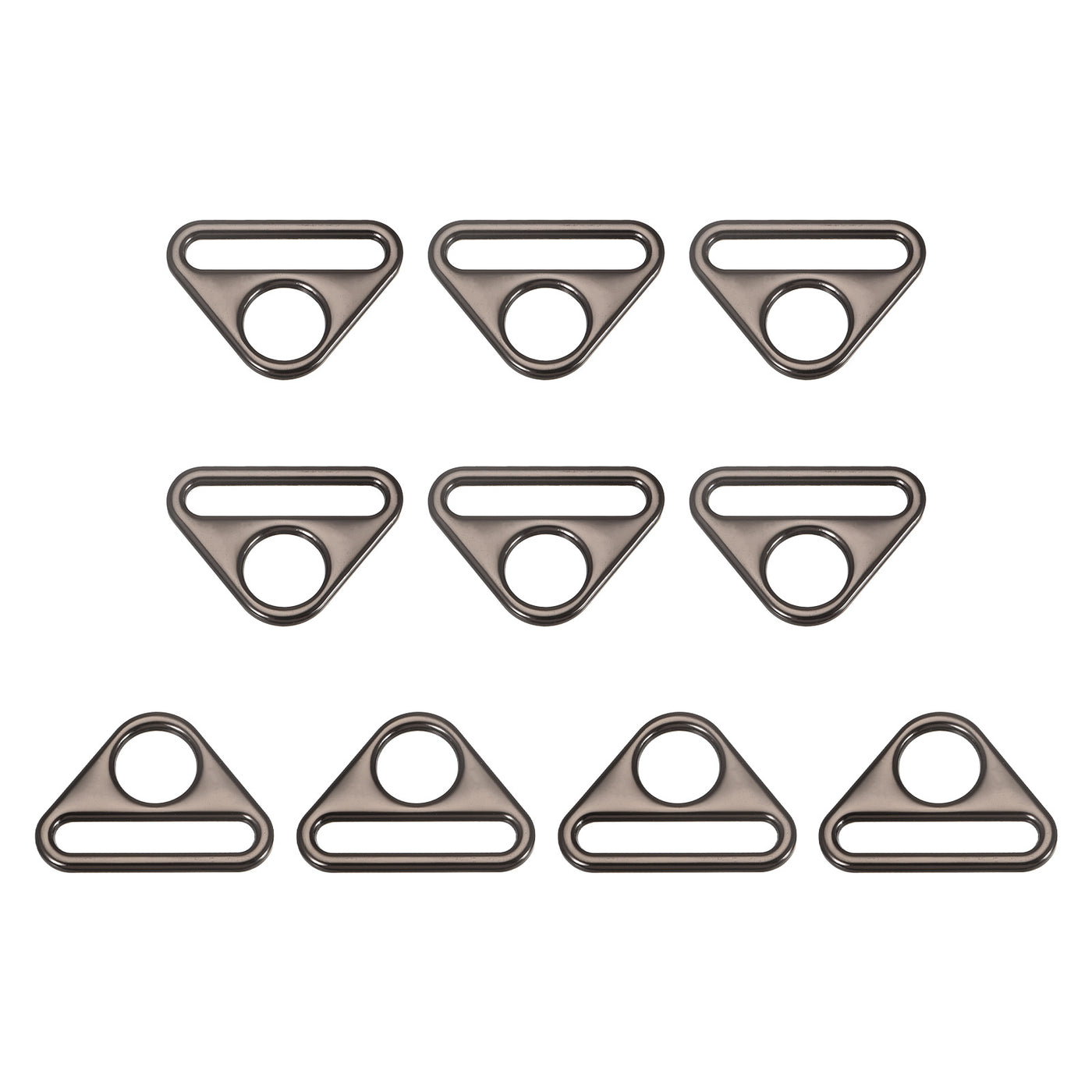 uxcell Uxcell 1.26" Adjuster Triangle with Bar Swivel Clip D Dee Ring Buckle, 10Pcs Dark Grey