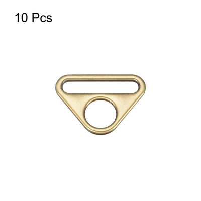 Harfington Uxcell 1.26" Adjuster Triangle with Bar Swivel Clip D Dee Ring Buckle, 10Pcs Bronze