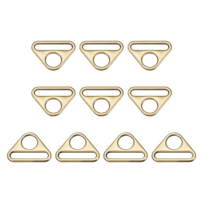 Harfington Uxcell 1.26" Adjuster Triangle with Bar Swivel Clip D Dee Ring Buckle, 10Pcs Bronze