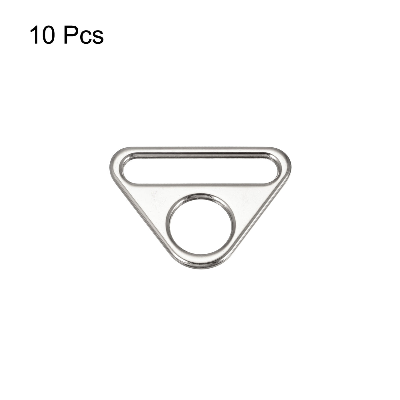 uxcell Uxcell 1.5" Adjuster Triangle with Bar Swivel Clip D Dee Ring Buckle, 10Pcs Silver