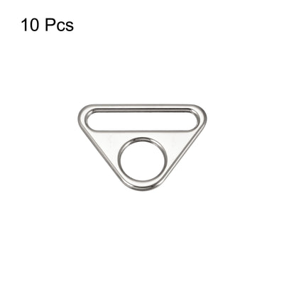 Harfington Uxcell 1.5" Adjuster Triangle with Bar Swivel Clip D Dee Ring Buckle, 10Pcs Silver