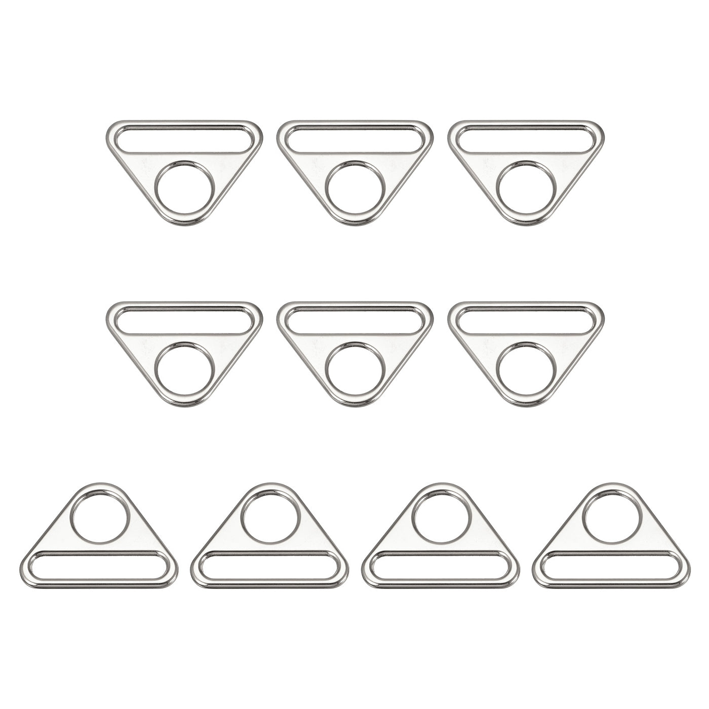 uxcell Uxcell 1.5" Adjuster Triangle with Bar Swivel Clip D Dee Ring Buckle, 10Pcs Silver