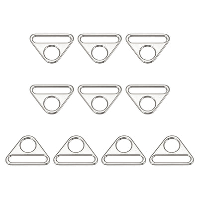 Harfington Uxcell 1.5" Adjuster Triangle with Bar Swivel Clip D Dee Ring Buckle, 10Pcs Silver