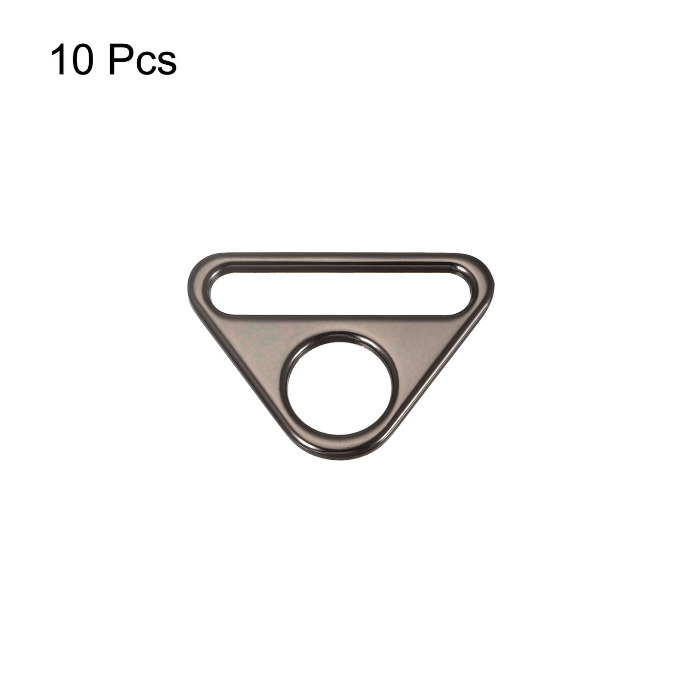 uxcell Uxcell 1.5" Adjuster Triangle with Bar Swivel Clip D Dee Ring Buckle, 10Pcs Dark Grey