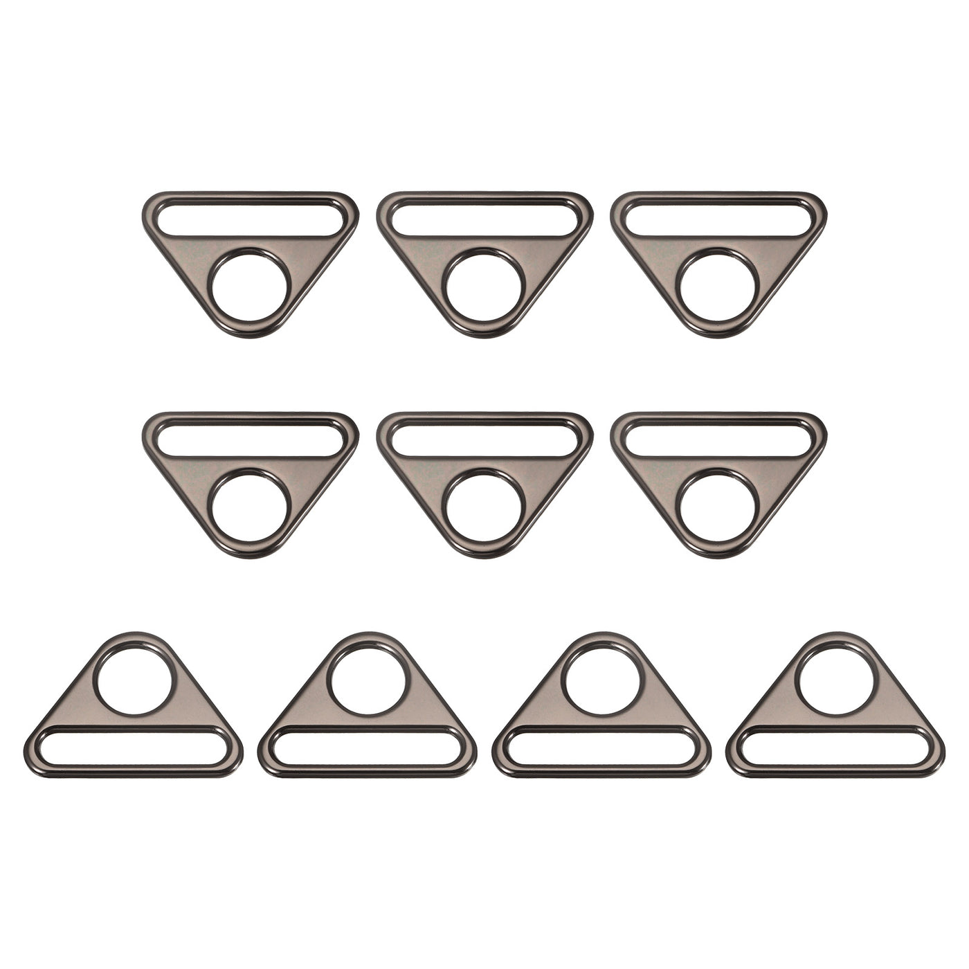 uxcell Uxcell 1.5" Adjuster Triangle with Bar Swivel Clip D Dee Ring Buckle, 10Pcs Dark Grey