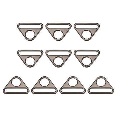 Harfington Uxcell 1.5" Adjuster Triangle with Bar Swivel Clip D Dee Ring Buckle, 10Pcs Dark Grey