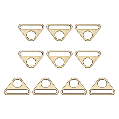 Harfington Uxcell 1.5" Adjuster Triangle with Bar Swivel Clip D Dee Ring Buckle, 10Pcs Bronze