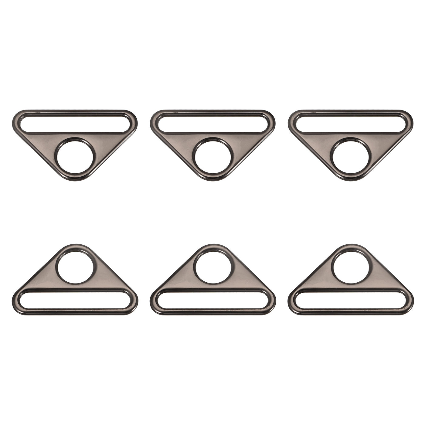 uxcell Uxcell 1.97" Adjuster Triangle with Bar Swivel Clip D Dee Ring Buckle, 6Pcs Dark Grey