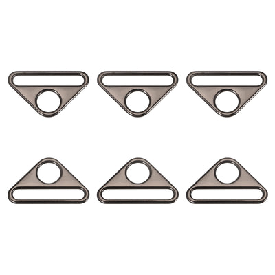 Harfington Uxcell 1.97" Adjuster Triangle with Bar Swivel Clip D Dee Ring Buckle, 6Pcs Dark Grey