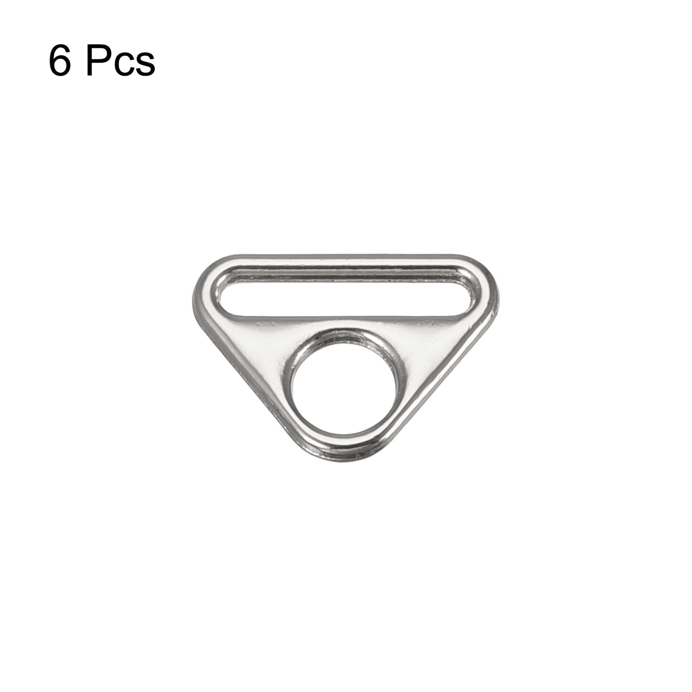 uxcell Uxcell 0.79" Adjuster Triangle with Bar Swivel Clip D Dee Ring Buckle, 6Pcs Silver