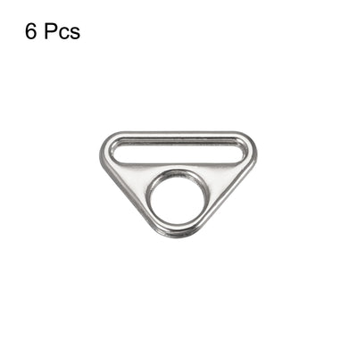 Harfington Uxcell 0.79" Adjuster Triangle with Bar Swivel Clip D Dee Ring Buckle, 6Pcs Silver