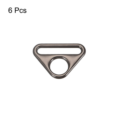 Harfington Uxcell 0.79" Adjuster Triangle with Bar Swivel Clip D Dee Ring Buckle, 6Pcs Dark Grey