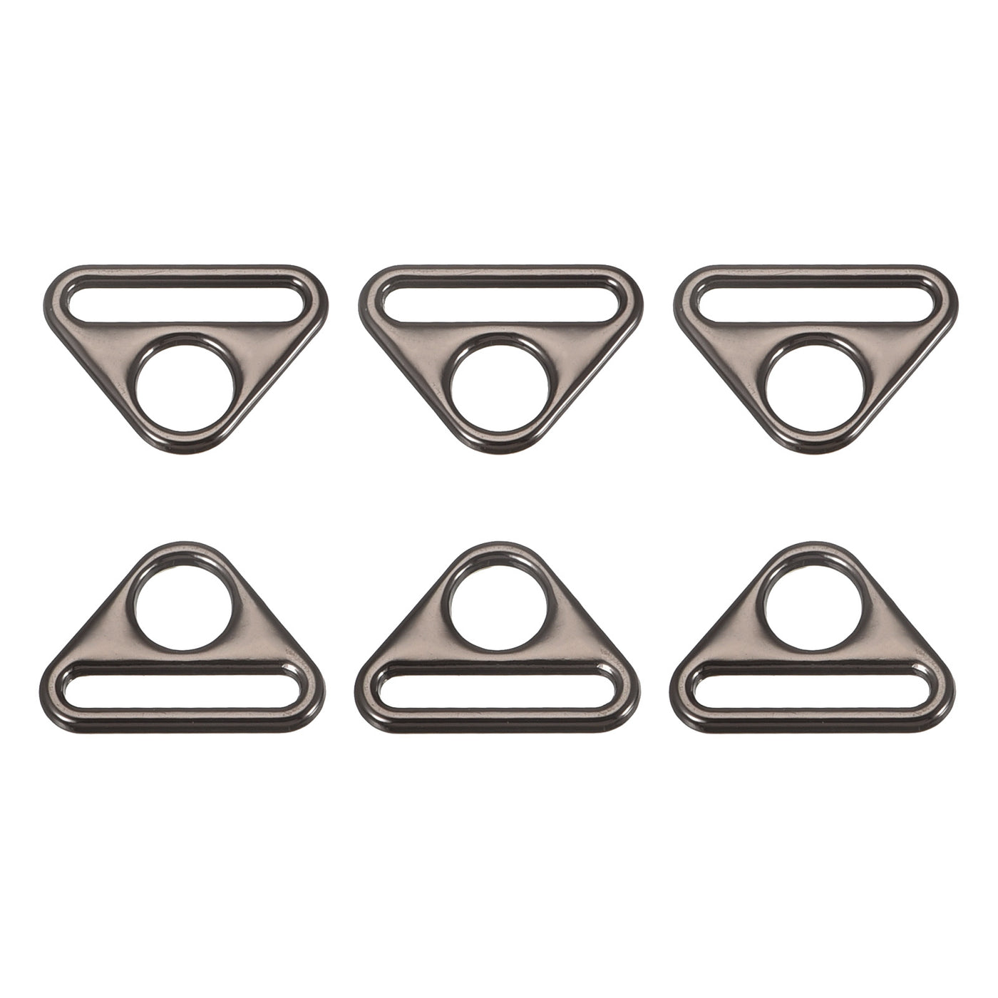 uxcell Uxcell 0.79" Adjuster Triangle with Bar Swivel Clip D Dee Ring Buckle, 6Pcs Dark Grey