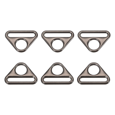 Harfington Uxcell 0.79" Adjuster Triangle with Bar Swivel Clip D Dee Ring Buckle, 6Pcs Dark Grey