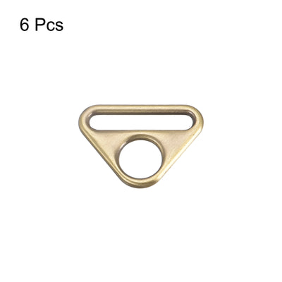 Harfington Uxcell 0.79" Adjuster Triangle with Bar Swivel Clip D Dee Ring Buckle, 6Pcs Bronze