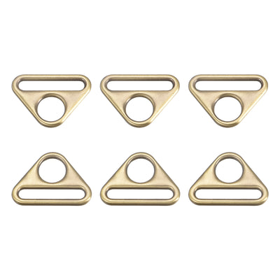 Harfington Uxcell 0.79" Adjuster Triangle with Bar Swivel Clip D Dee Ring Buckle, 6Pcs Bronze