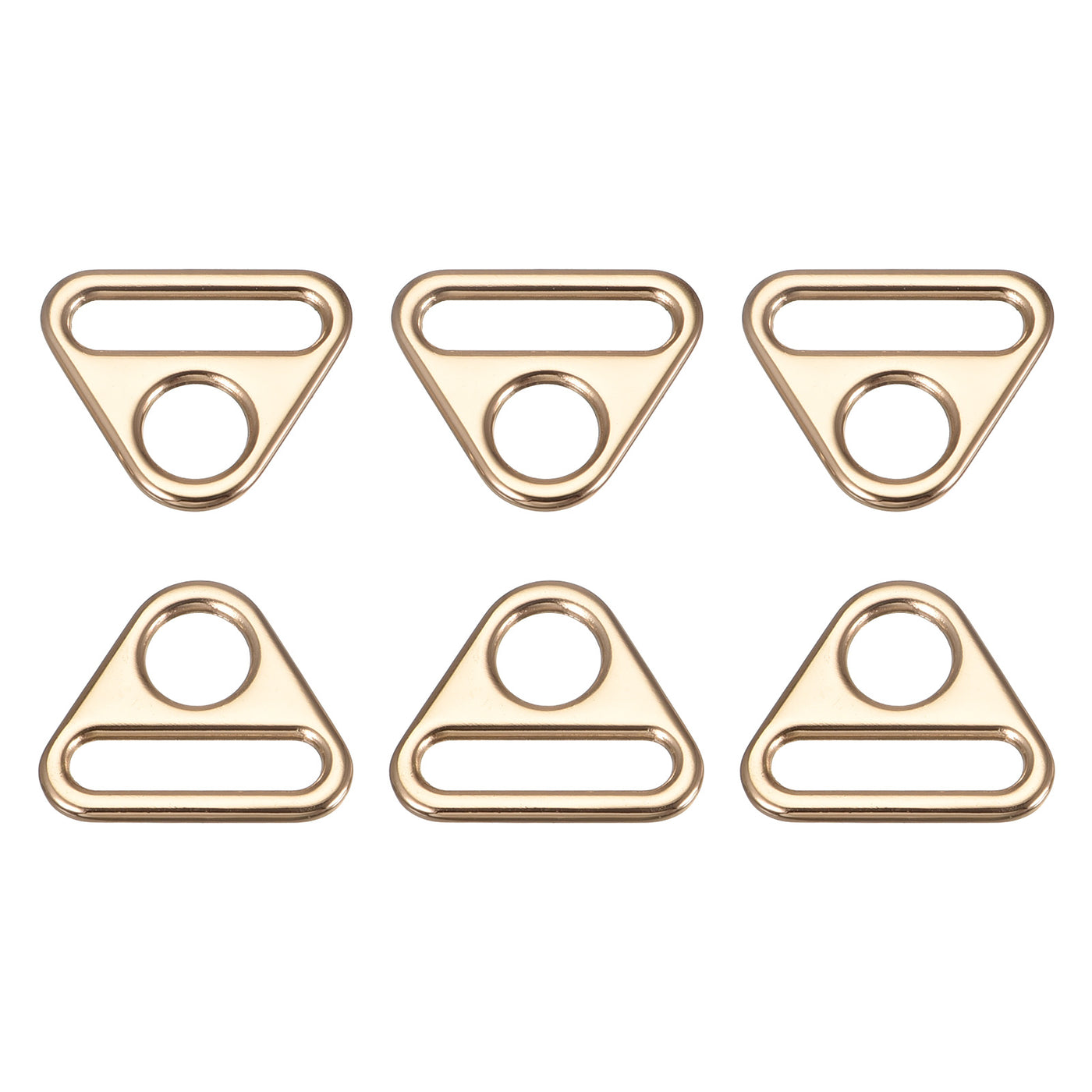 uxcell Uxcell 0.98" Adjuster Triangle with Bar Swivel Clip D Dee Ring Buckle, 6Pcs Gold