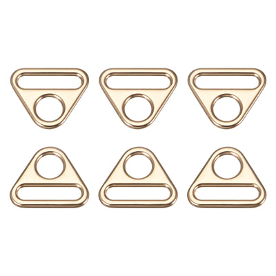 Harfington Uxcell 0.98" Adjuster Triangle with Bar Swivel Clip D Dee Ring Buckle, 6Pcs Gold