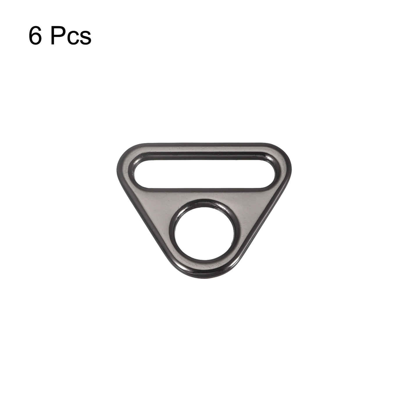 uxcell Uxcell 0.98" Adjuster Triangle with Bar Swivel Clip D Dee Ring Buckle, 6Pcs Dark Grey