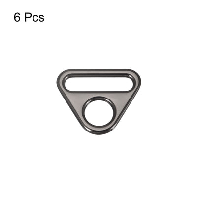 Harfington Uxcell 0.98" Adjuster Triangle with Bar Swivel Clip D Dee Ring Buckle, 6Pcs Dark Grey